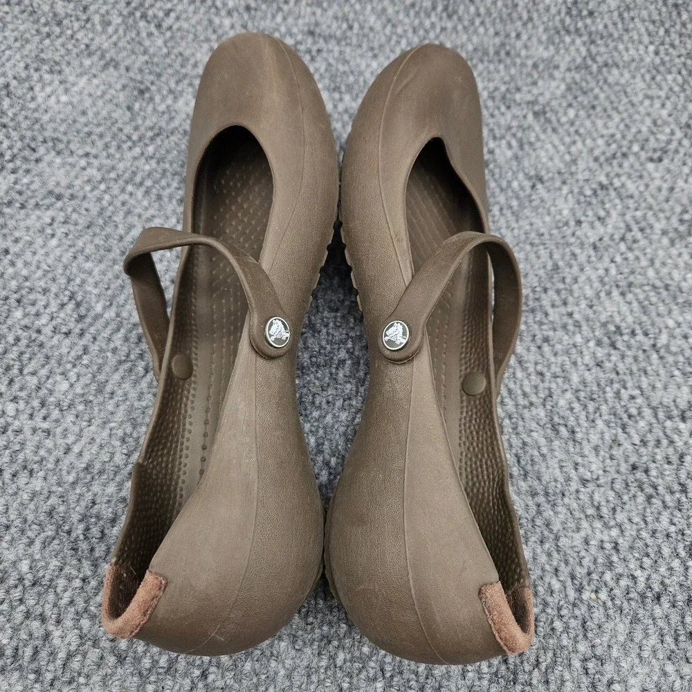 Crocs Alice (Women's 8) Brown Mary Jane Flats Comfort Casual Slip On Shoes Flats